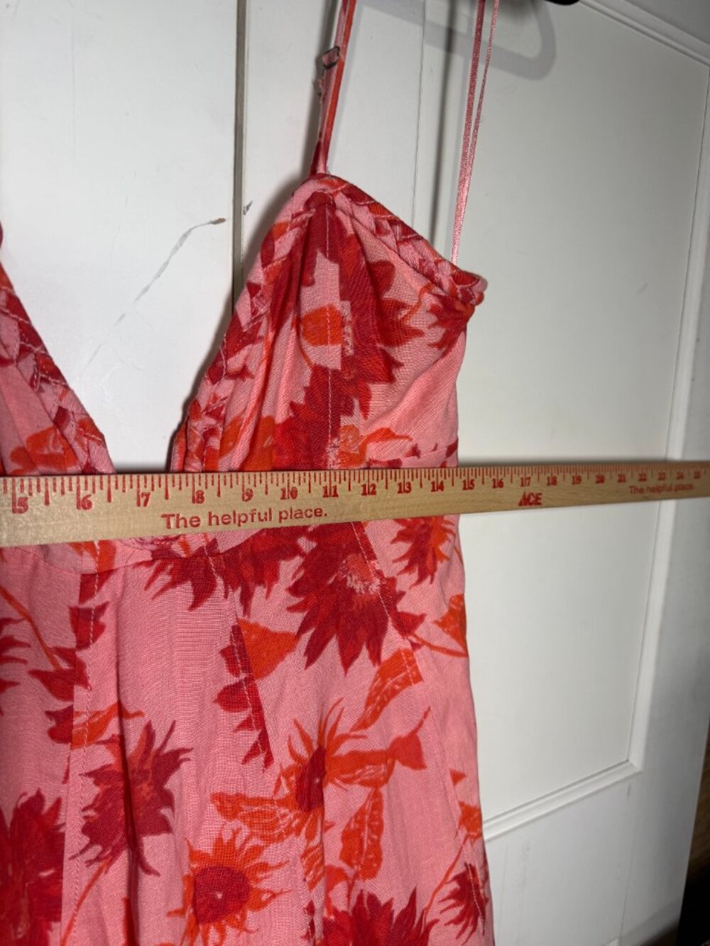 Free People Altura Printed Mini in Strawberry Lemonade Size Medium Linen Floral - Picture 4 of 13